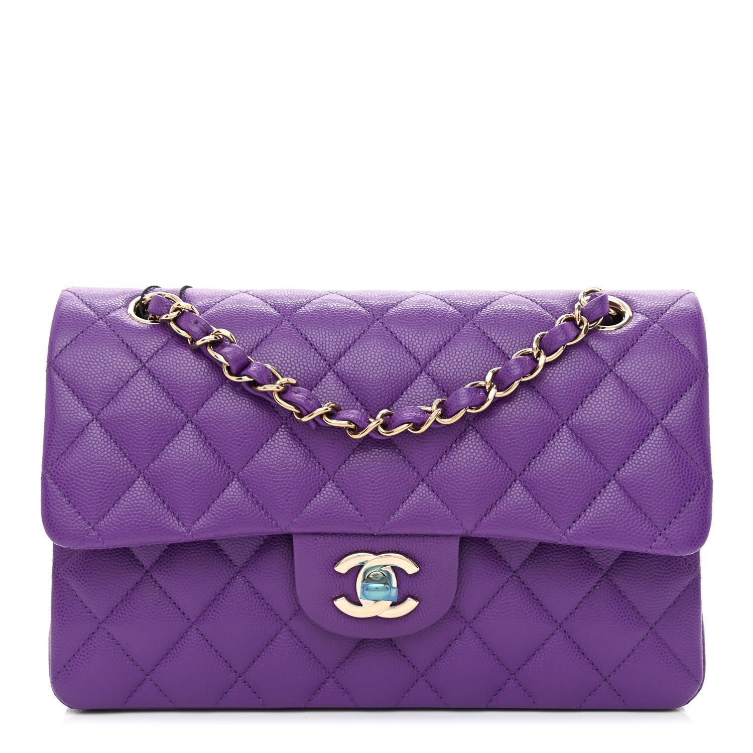 Chanel Caviar Quilted Small Double Flap Dark Purple 1 of 9