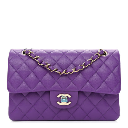 Chanel Caviar Quilted Small Double Flap Dark Purple 1 of 9