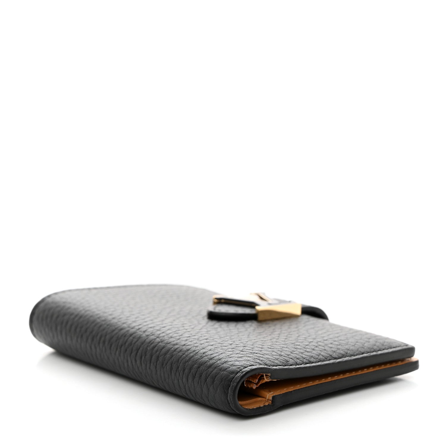 Louis Vuitton LOUIS VUITTON Taurillon Capucines Vertical Compact Wallet Black 4 of 7