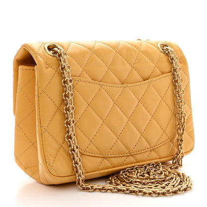 Chanel Aged Calfskin Quilted 2.55 Reissue Mini Flap Yellow 3 of 11
