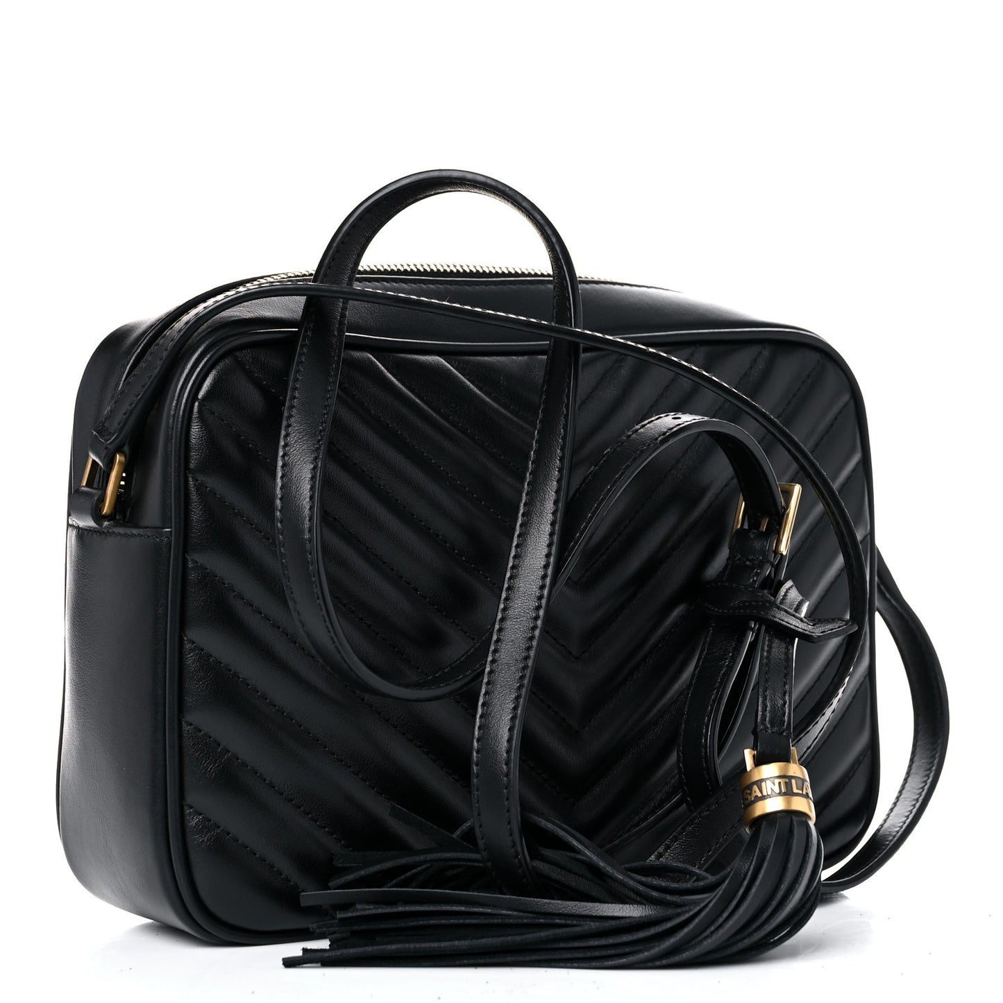 Calfskin Matelasse Monogram Lou Camera Bag Black