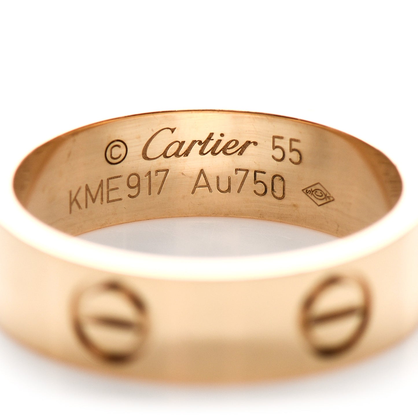18K Yellow Gold 5.5mm LOVE Ring 55 7.25