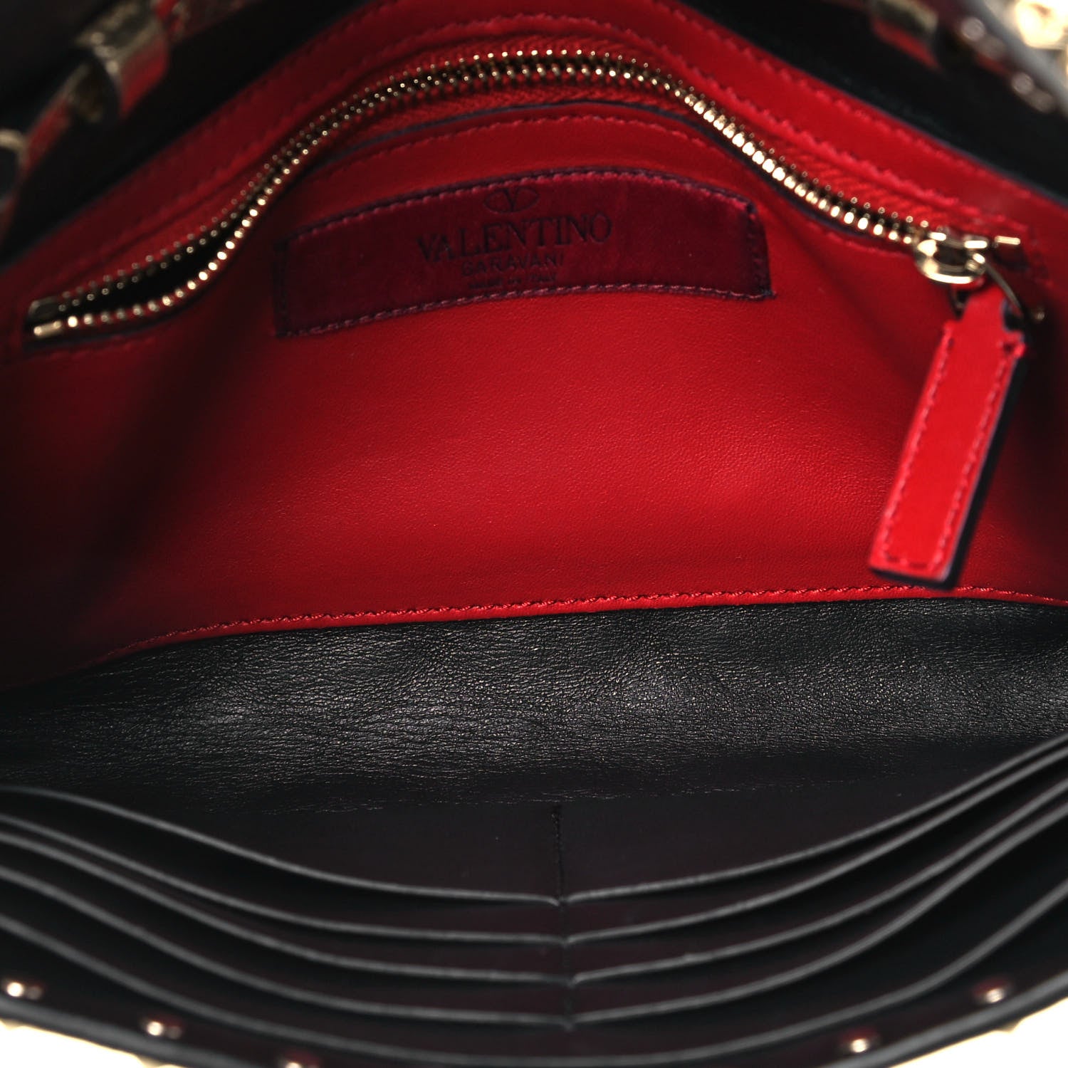 Valentino Garavani Metallic Wrinkled Lambskin Rockstud Spike Wallet on Chain Mekong 4 of 8