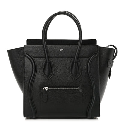 Celine Drummed Calfskin Micro Luggage Black 1 of 12