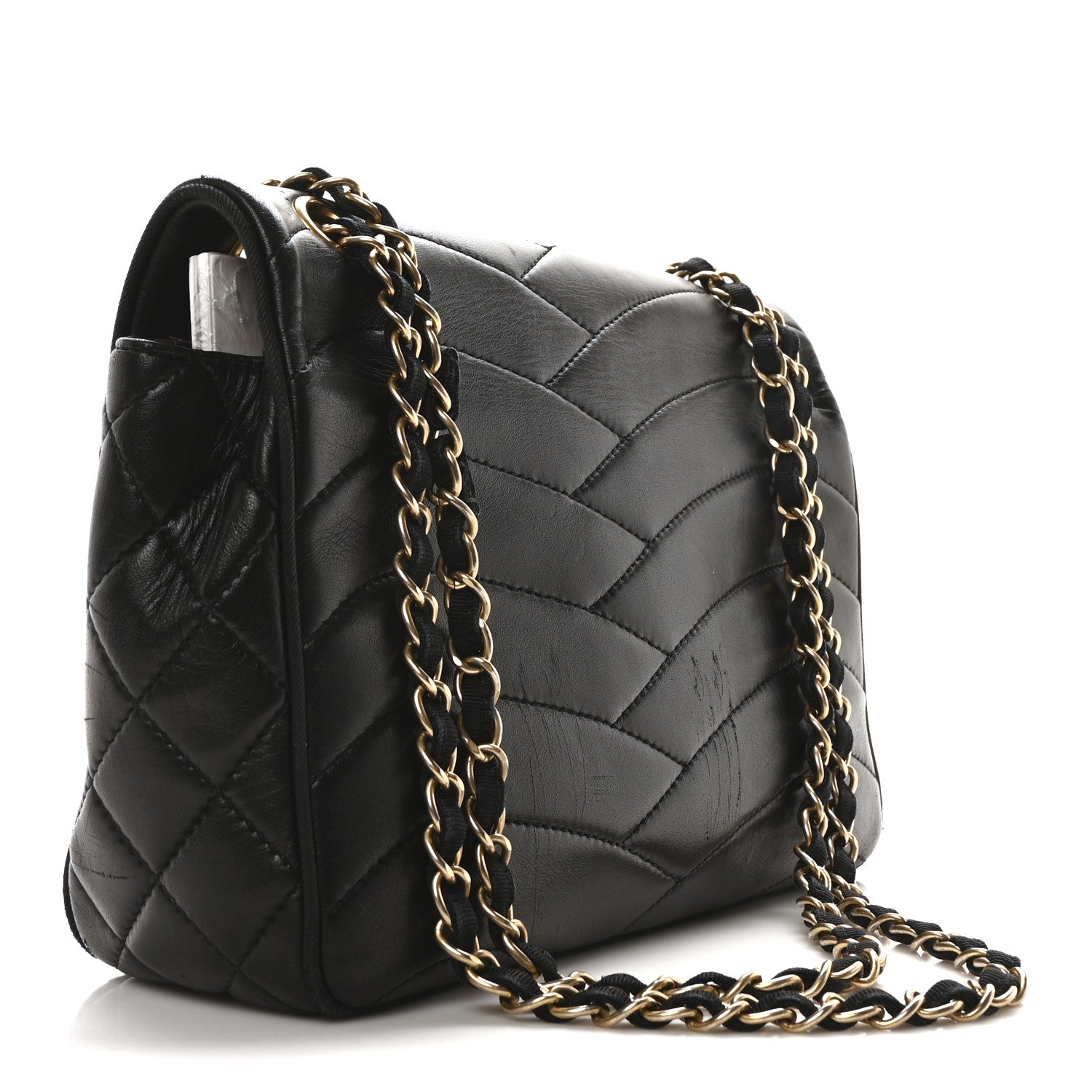 Chanel Lambskin Scallop Quilted Medium Pagoda Flap Black 3 of 10