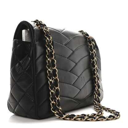 Chanel Lambskin Scallop Quilted Medium Pagoda Flap Black 3 of 10