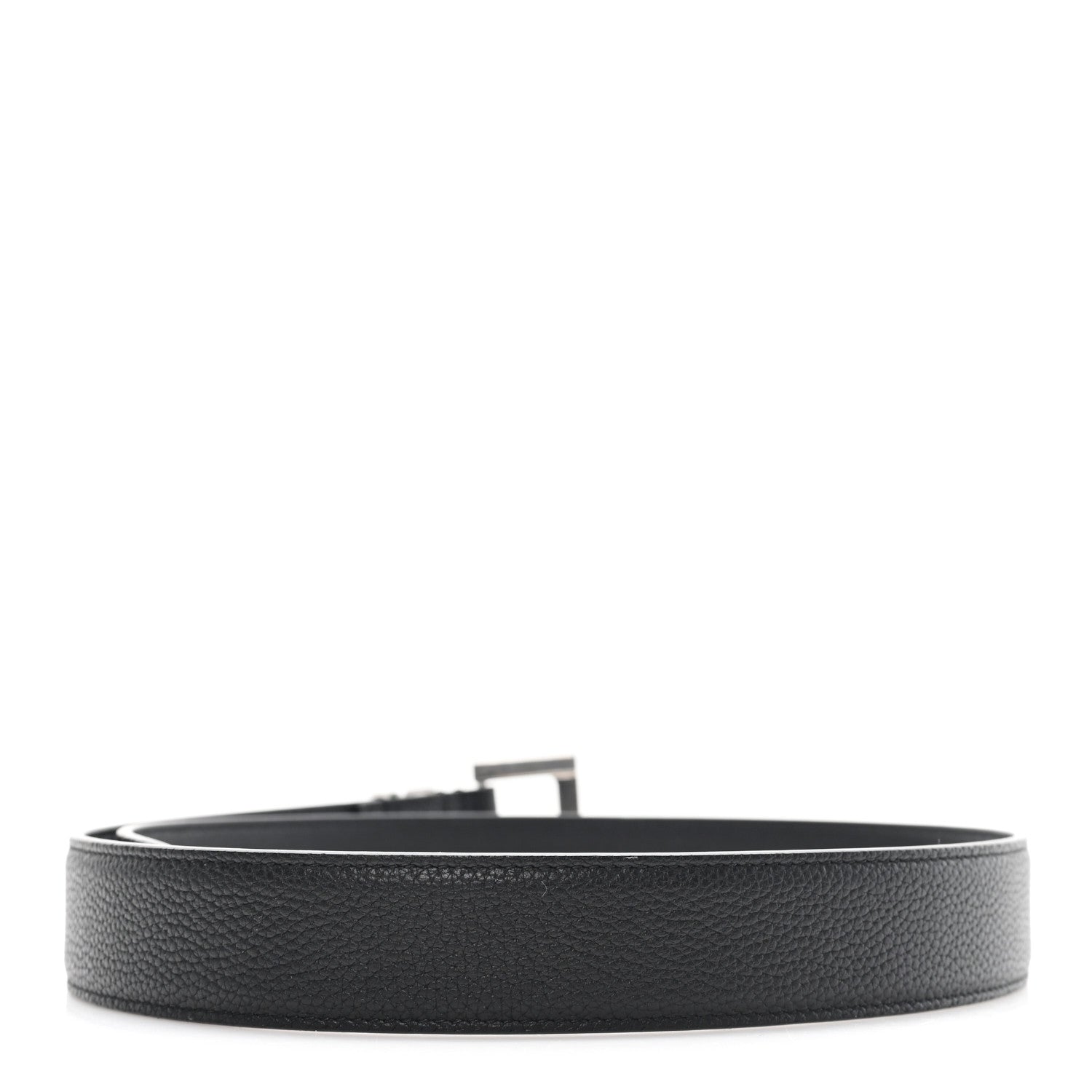 Saint Laurent Grained Calfskin Monogram Cassandre Square Buckle Belt 70 28 Black 2 of 5
