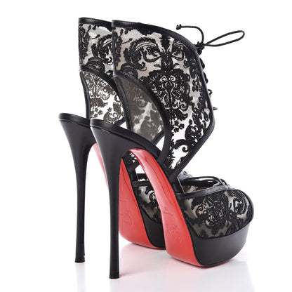Christian Louboutin Dentelle Lurex Jose Altafine 150 Bootie 38 Black 4 of 9