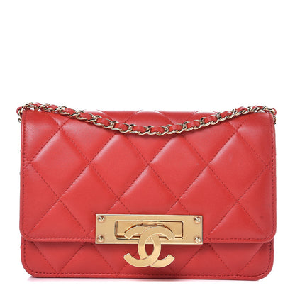 Chanel Lambskin Quilted Golden Class Wallet on Chain WOC Red 1 of 11