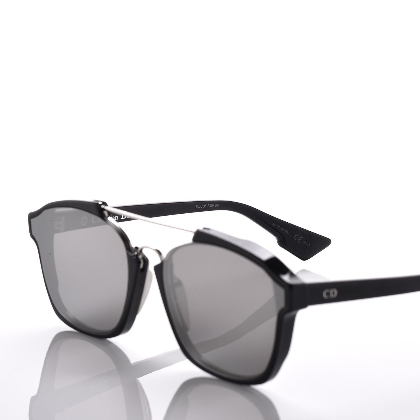 Abstract Square Mirrored Sunglasses Black