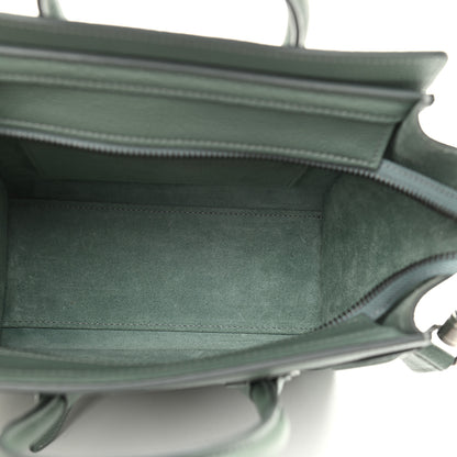 Celine Drummed Calfskin Nano Luggage Caladon 4 of 9