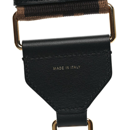 Fendi Jacquard Ribbon Vitello King FF Adjustable Strap You Fango Marrone Black 4 of 4