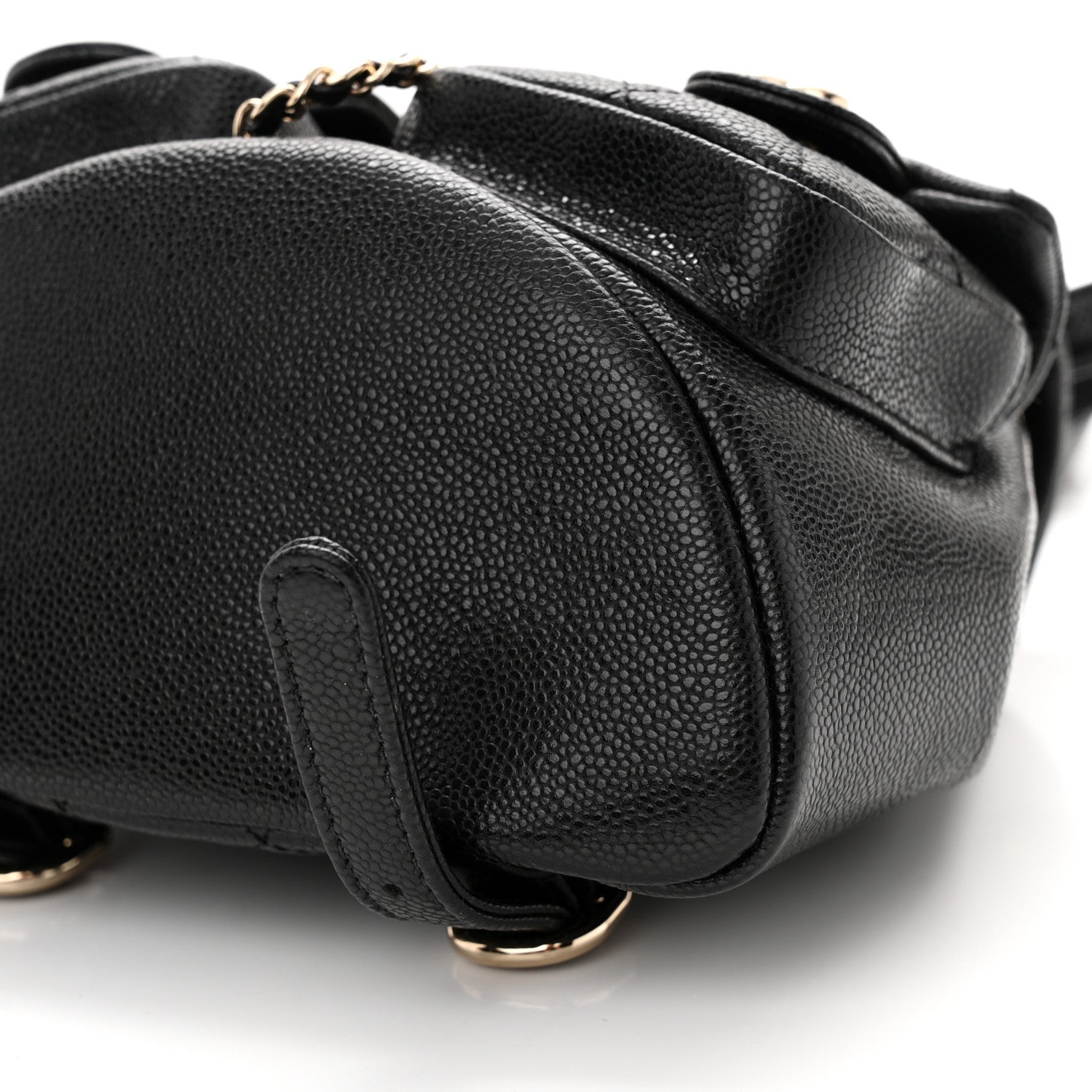 Chanel Shiny Caviar Quilted Small Duma Pockets Drawstring Backpack Black 10 of 10