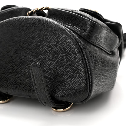 Chanel Shiny Caviar Quilted Small Duma Pockets Drawstring Backpack Black 10 of 10