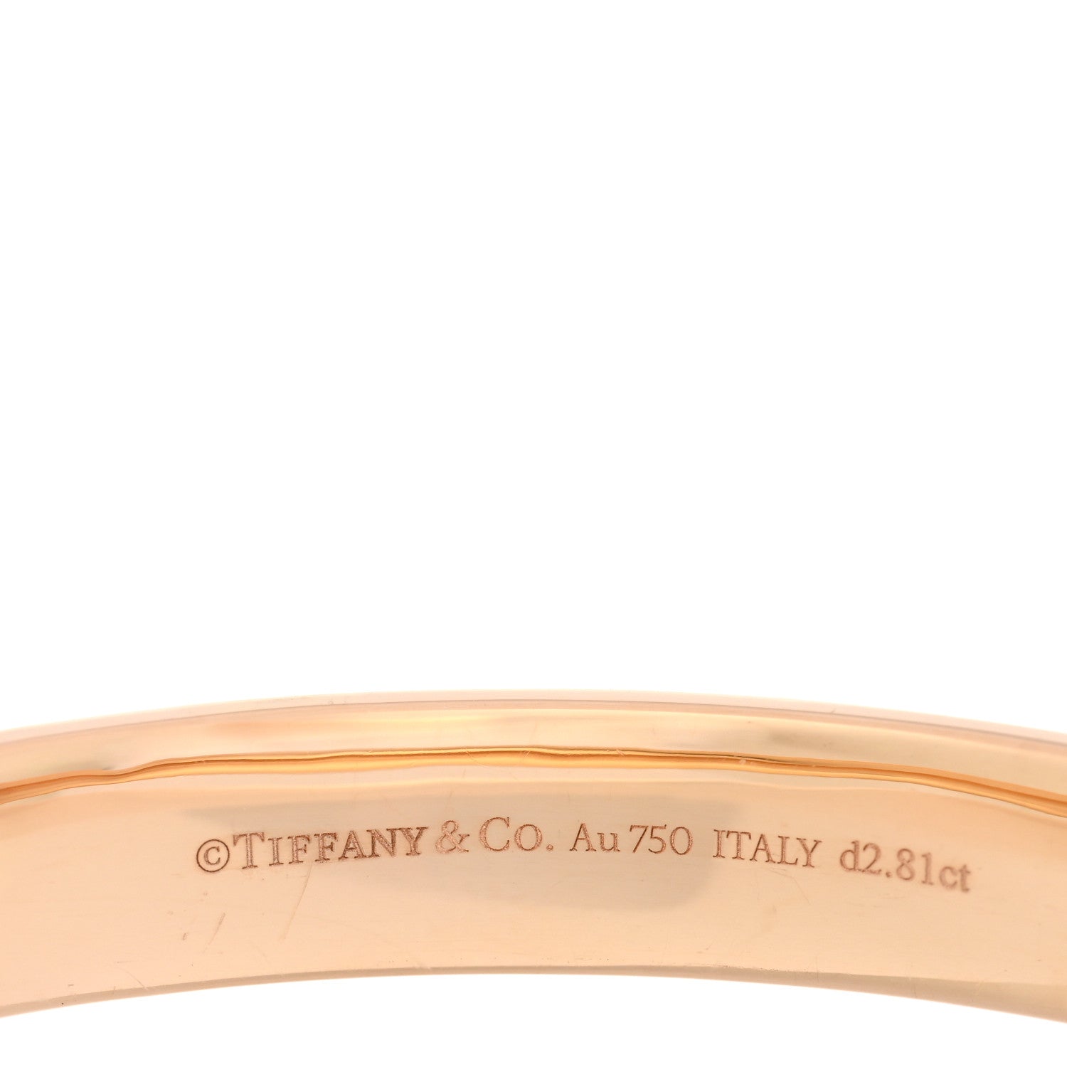 Tiffany 18K Rose Gold Diamond Atlas Closed Wide Hinged Bangle Bracelet 3 of 4