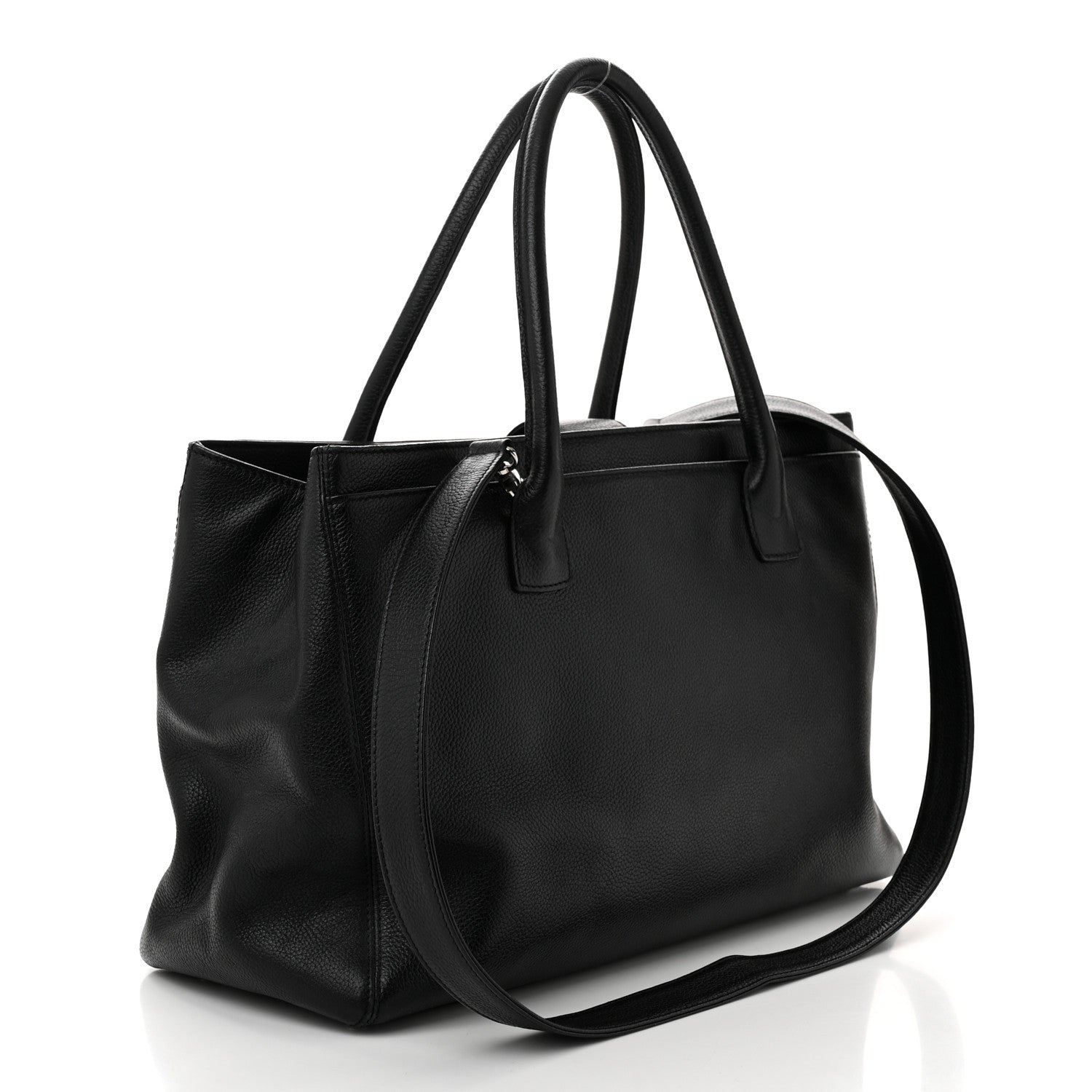 Chanel Calfskin Cerf Executive Shopper Tote Black 3 of 11