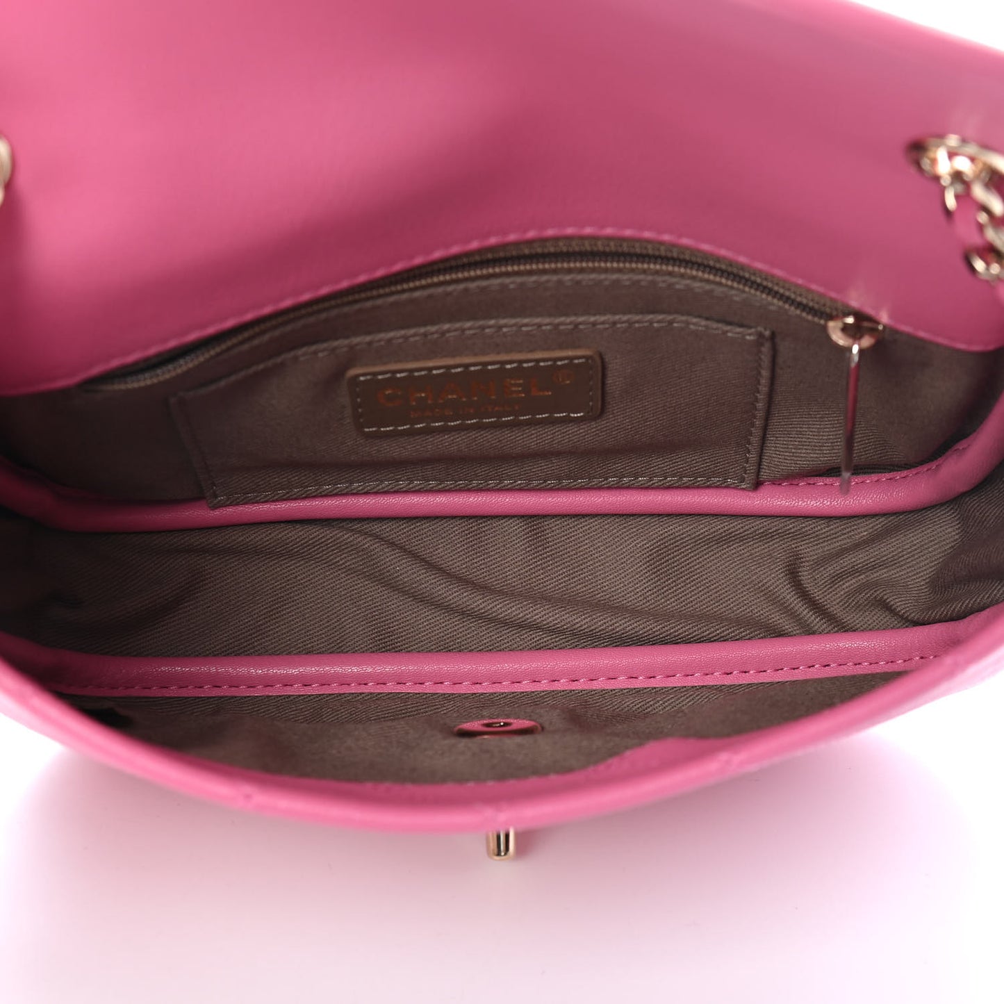 Goatskin Stitched Casual Trip Single Flap Pink