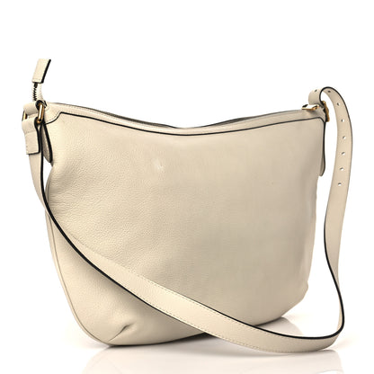 Gucci Grained Calfskin Logo Half Moon Hobo White 3 of 13