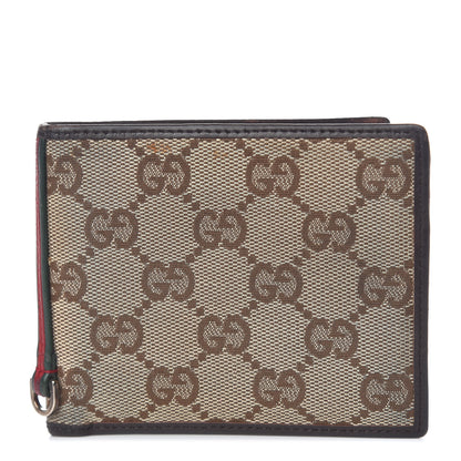 Gucci Monogram Web Bi-Fold Wallet Dark Brown 1 of 12