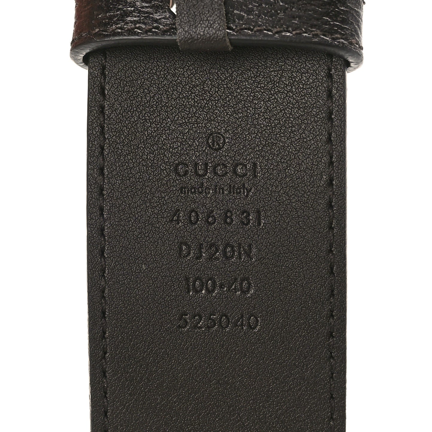 Textured Dollar Calfskin Nickel Double G 40mm Belt 100 40 Dark Cocoa