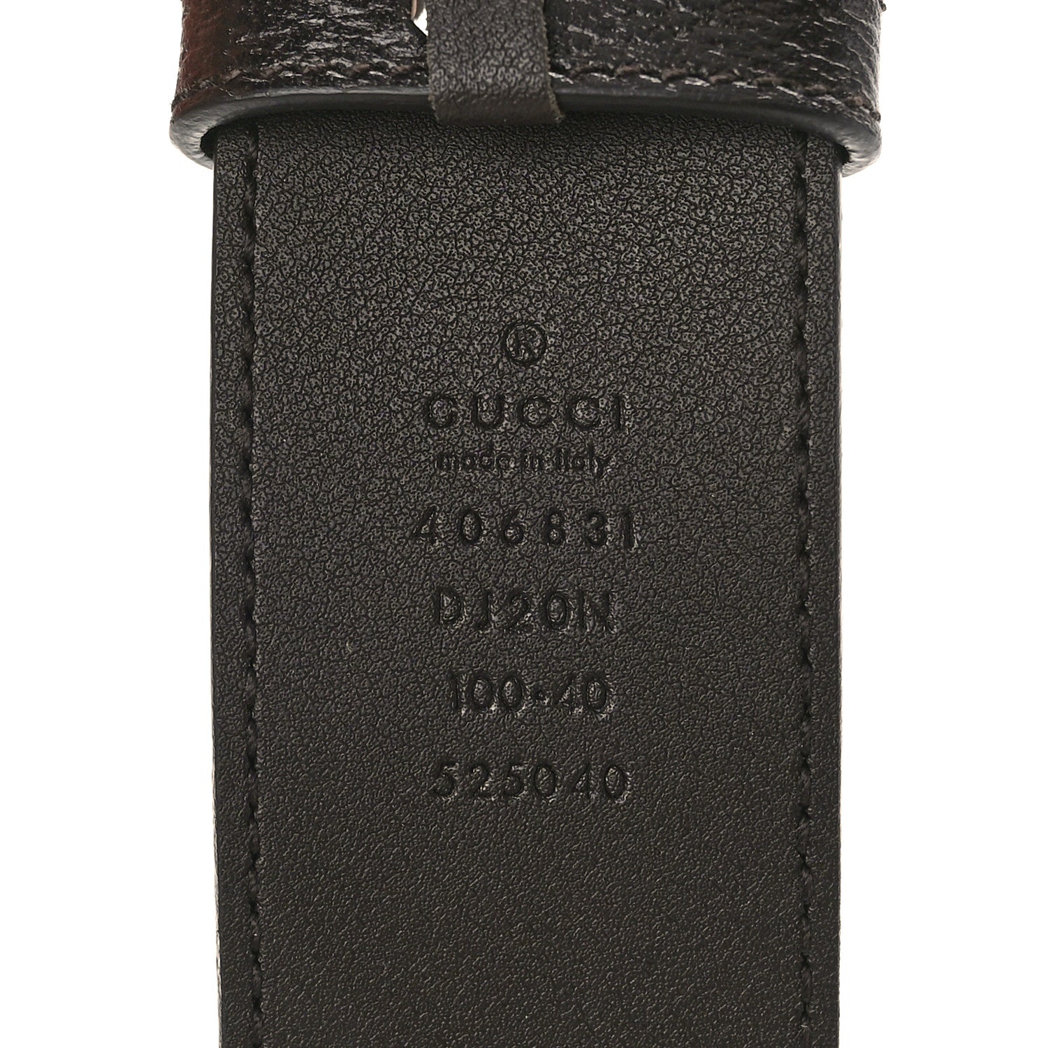 Gucci Textured Dollar Calfskin Nickel Double G 40mm Belt 100 40 Dark Cocoa 3 of 5