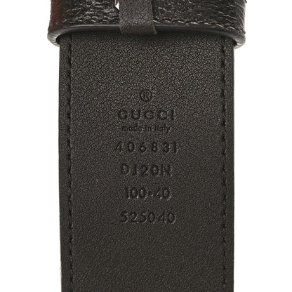 Gucci Textured Dollar Calfskin Nickel Double G 40mm Belt 100 40 Dark Cocoa 3 of 5