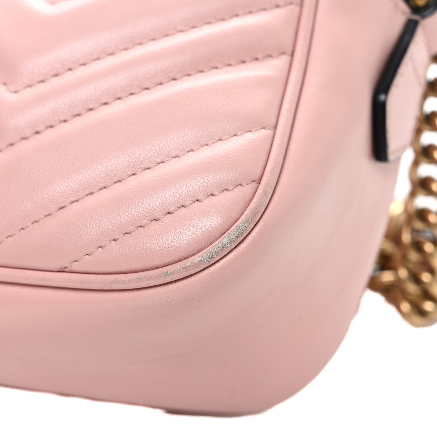 Gucci Calfskin Matelasse Small GG Marmont Chain Shoulder Bag Perfect Pink 12 of 12