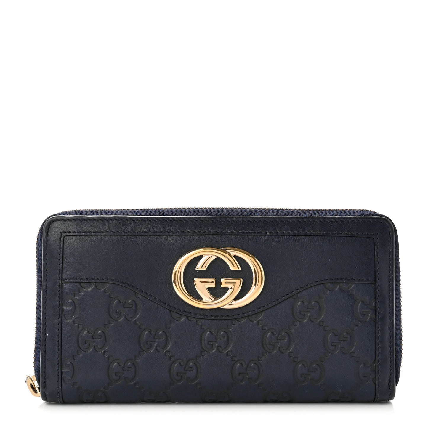 Guccissima Signature Sukey Zip Around Wallet Blue
