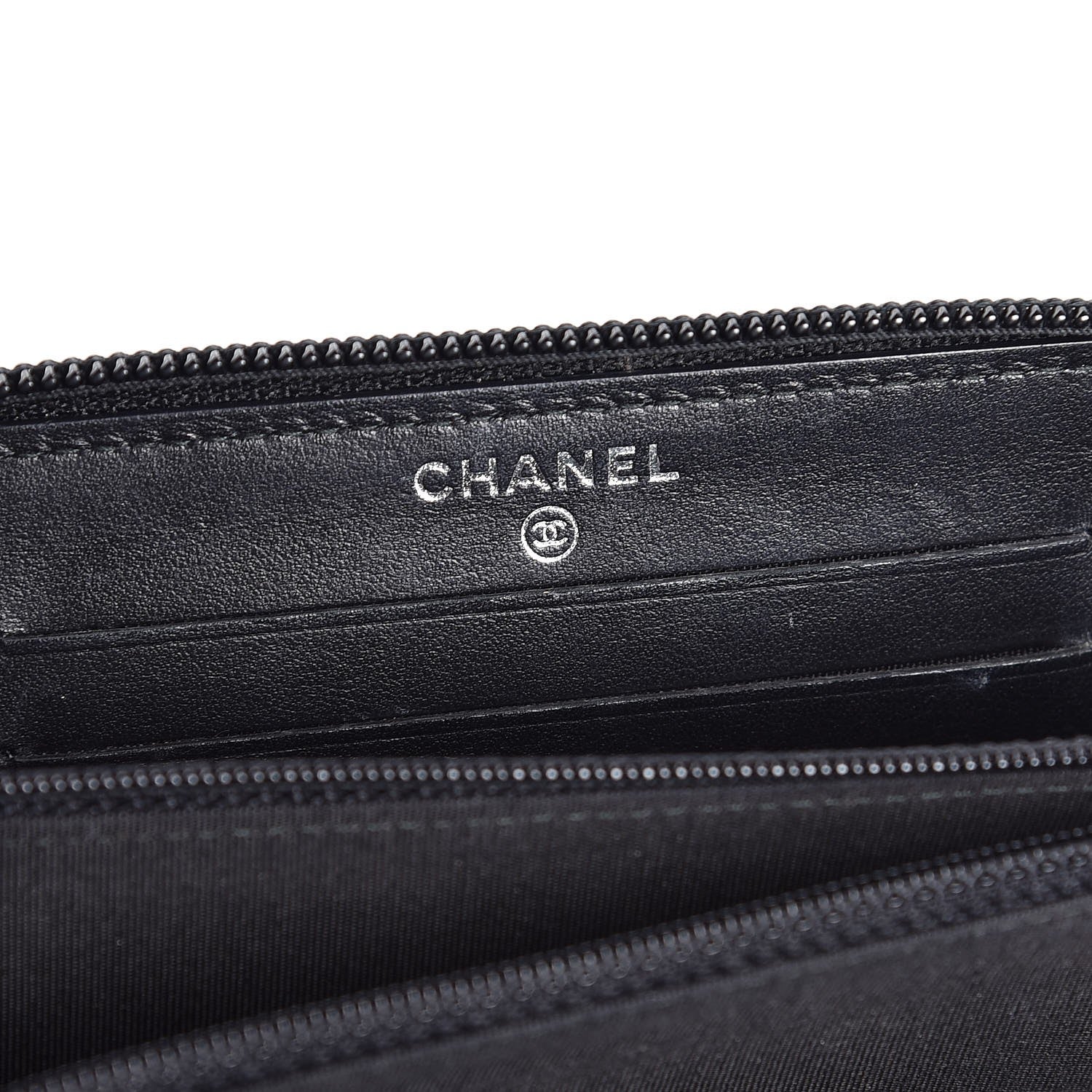 Chanel Caviar Quilted Small Boy Zip Around Wallet Black 6 of 9