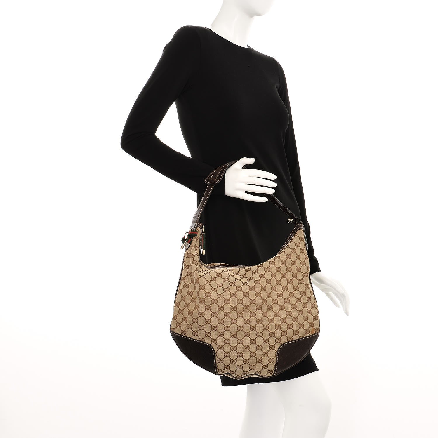 Gucci Monogram Large Princy Hobo Dark Brown 2 of 9