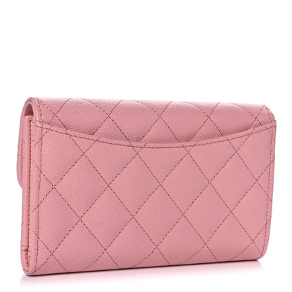 Chanel Caviar Quilted Medium Flap Wallet Pink 3 of 9