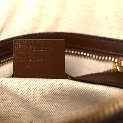 Gucci GG Supreme Monogram Azalea Calfskin Small Horsebit 1955 Top Handle Bag Beige Ebony Brown Sugar 7 of 11