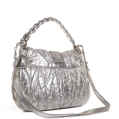 Miu Miu Nappa Matelasse Coffer Argento 3 of 9