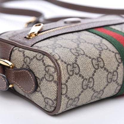Gucci GG Supreme Monogram Web Mini Ophidia Shoulder Bag Brown 8 of 11