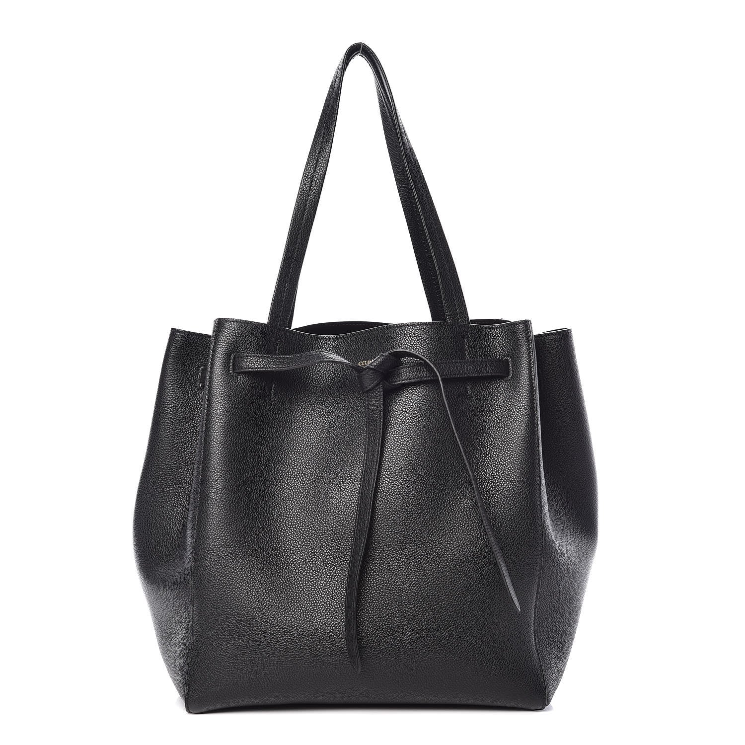 Celine Soft Grained Calfskin Small Belt Cabas Phantom Black 1 of 11
