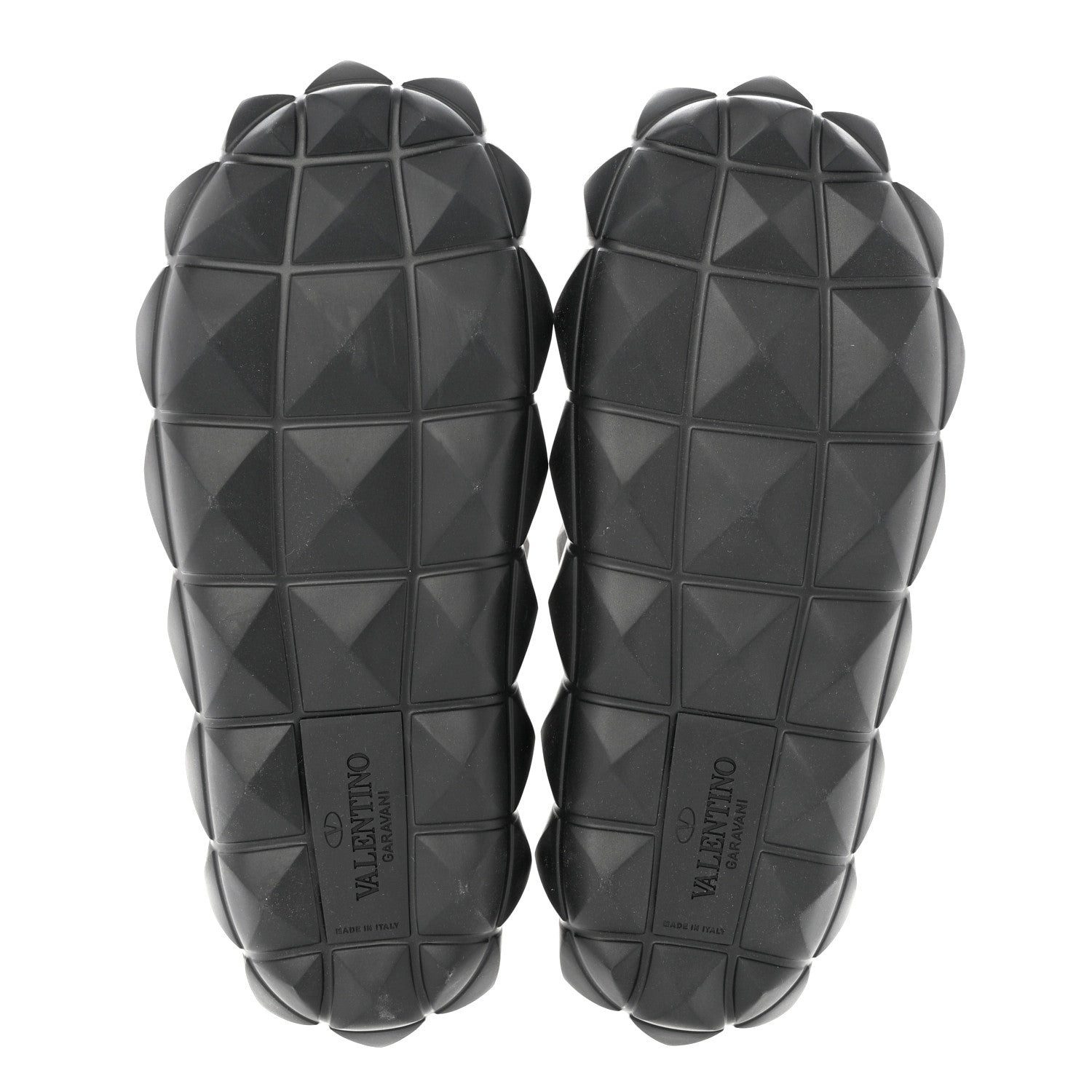 Valentino Garavani Rubber Roman Stud Turtle Slide Sandals 38 Black 5 of 8