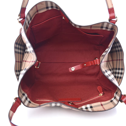 Burberry Haymarket Check Small Canterbury Tote Military Red 5 of 9