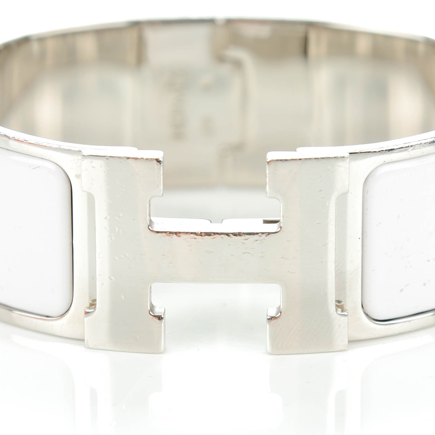Hermes Enamel Wide Clic Clac H Bracelet PM White 4 of 6
