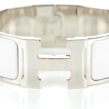 Hermes Enamel Wide Clic Clac H Bracelet PM White 4 of 6