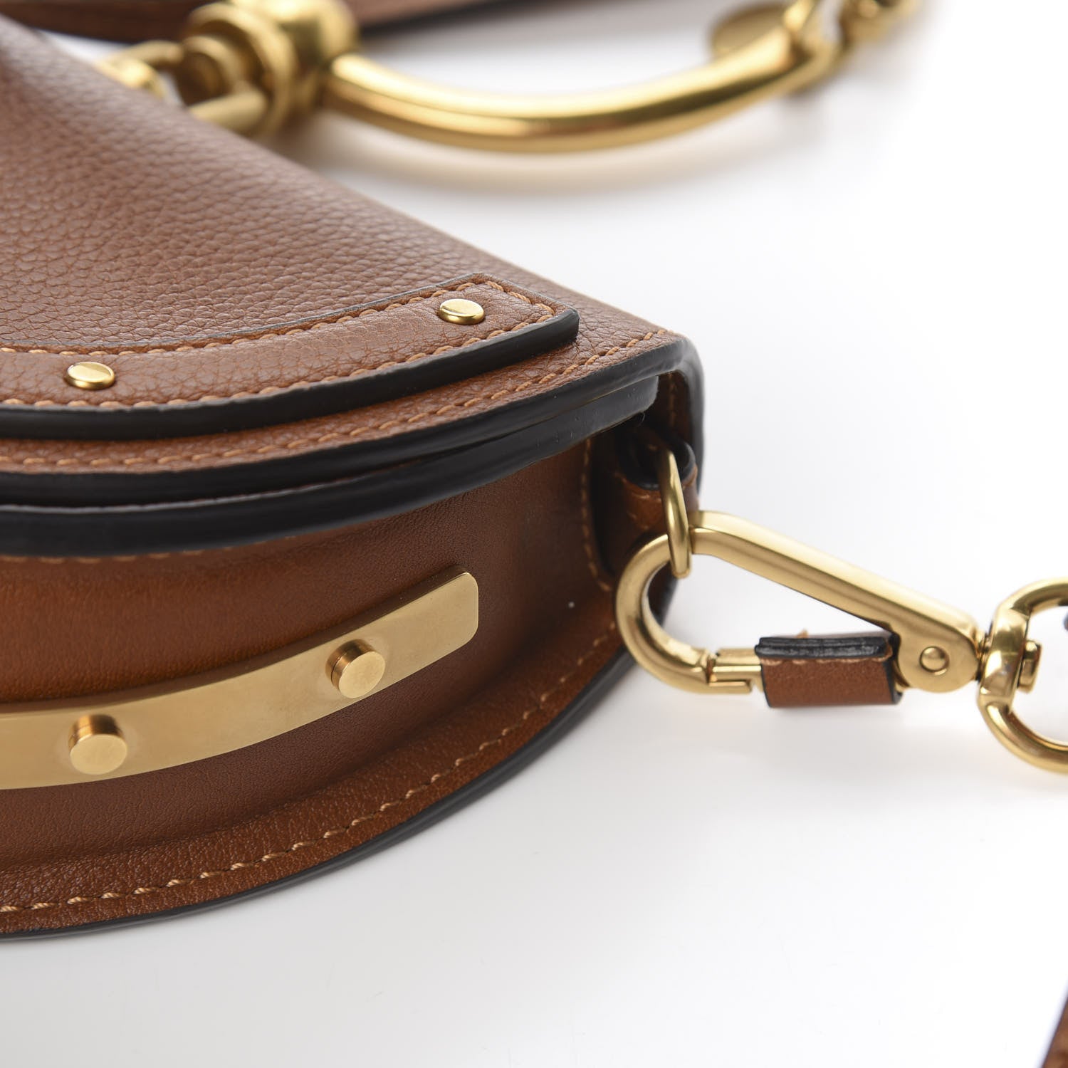 Chloe Calfskin Small Nile Bracelet Minaudiere Bag Caramel 11 of 14