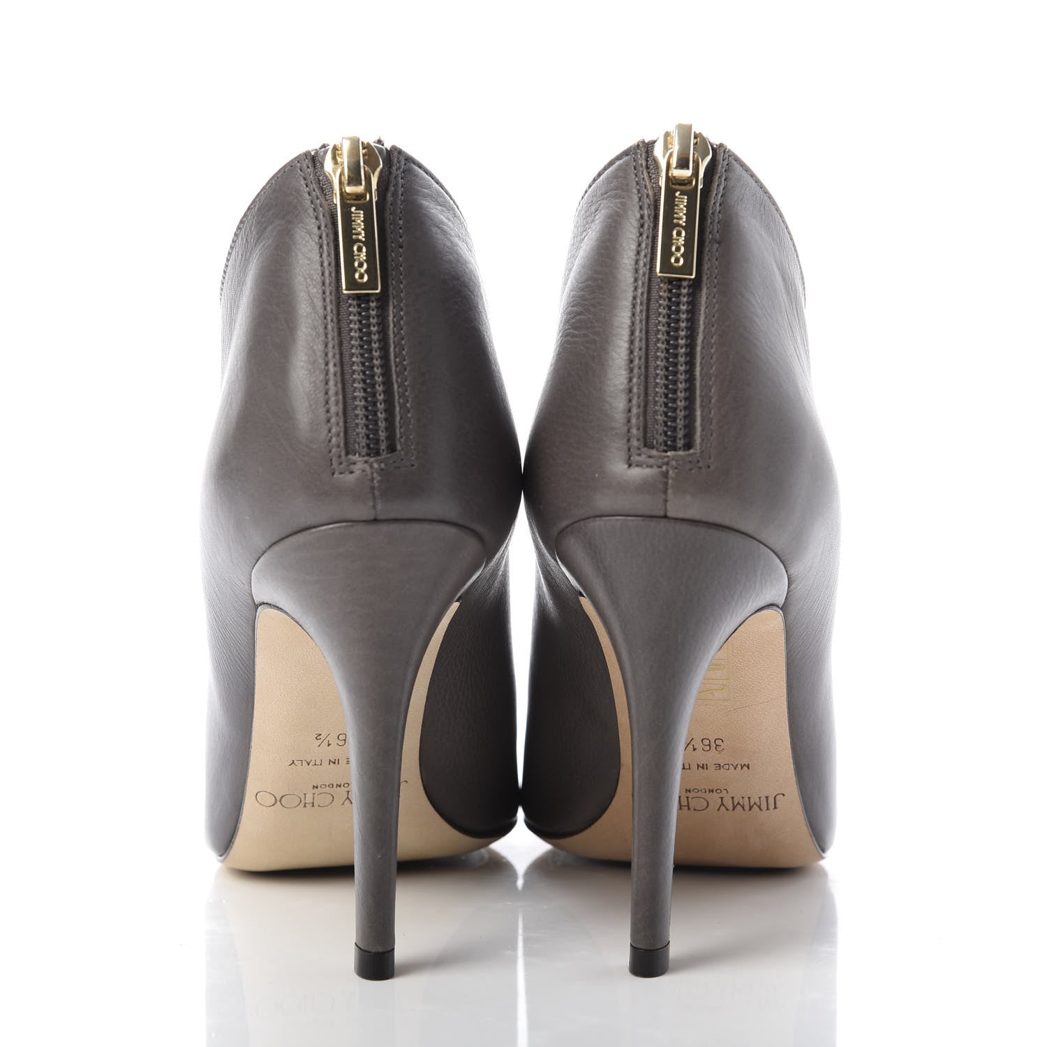 Jimmy Choo Grained Calfskin Mendez Ankle Boots 36.5 Light Quartz 6 of 9