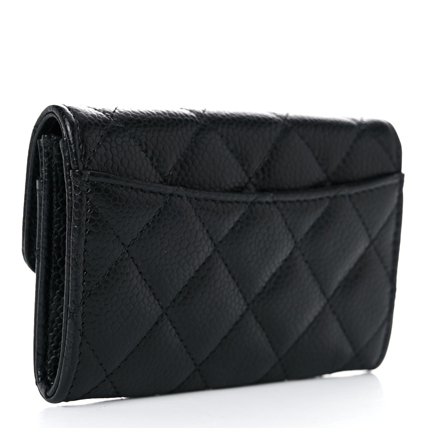 Chanel Caviar Quilted Flap Card Holder Wallet Black 3 of 19