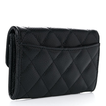 Chanel Caviar Quilted Flap Card Holder Wallet Black 3 of 19