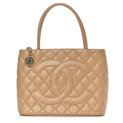 Chanel Caviar Quilted Medallion Tote Beige 1 of 12