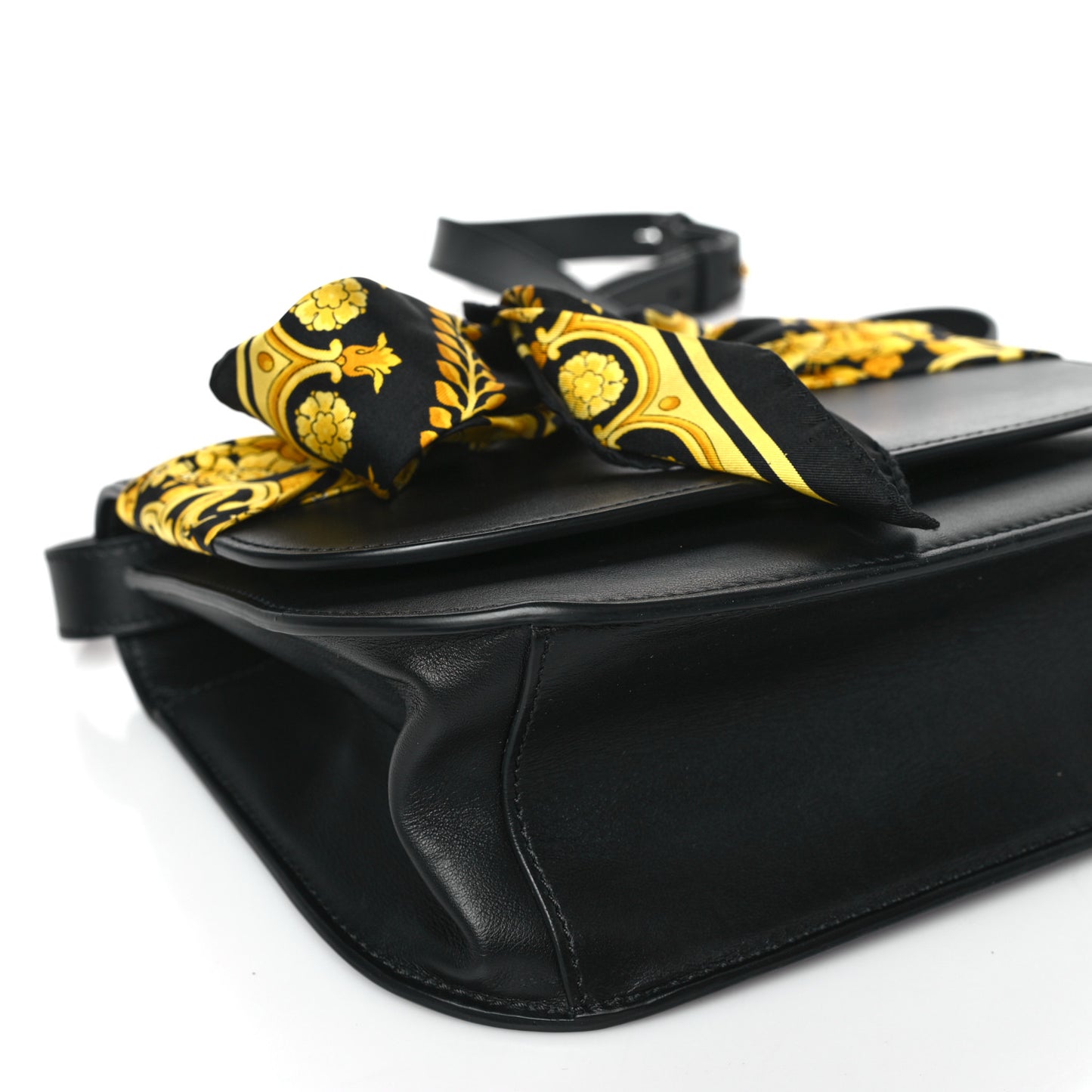 Borsa Vitello Barocco Scarf Sash Shoulder Bag Black Multicolor