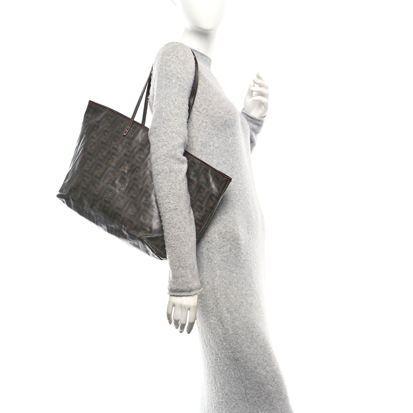 Zucca Spalmati Matrioska Roll Tote Tobacco Black