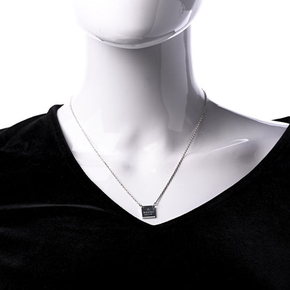 Gucci Sterling Silver Logo Square Tag Necklace 2 of 7