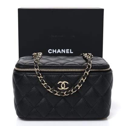 Chanel Caviar Quilted Small Tiny CC Vanity Case With Chain  Black 11 of 11