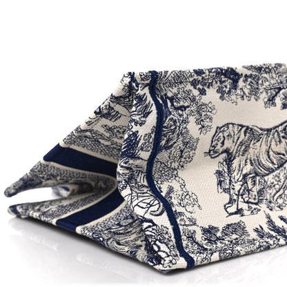 Christian Dior Canvas Embroidered Medium Dioriviera Toile De Jouy Book Tote Blue 7 of 8