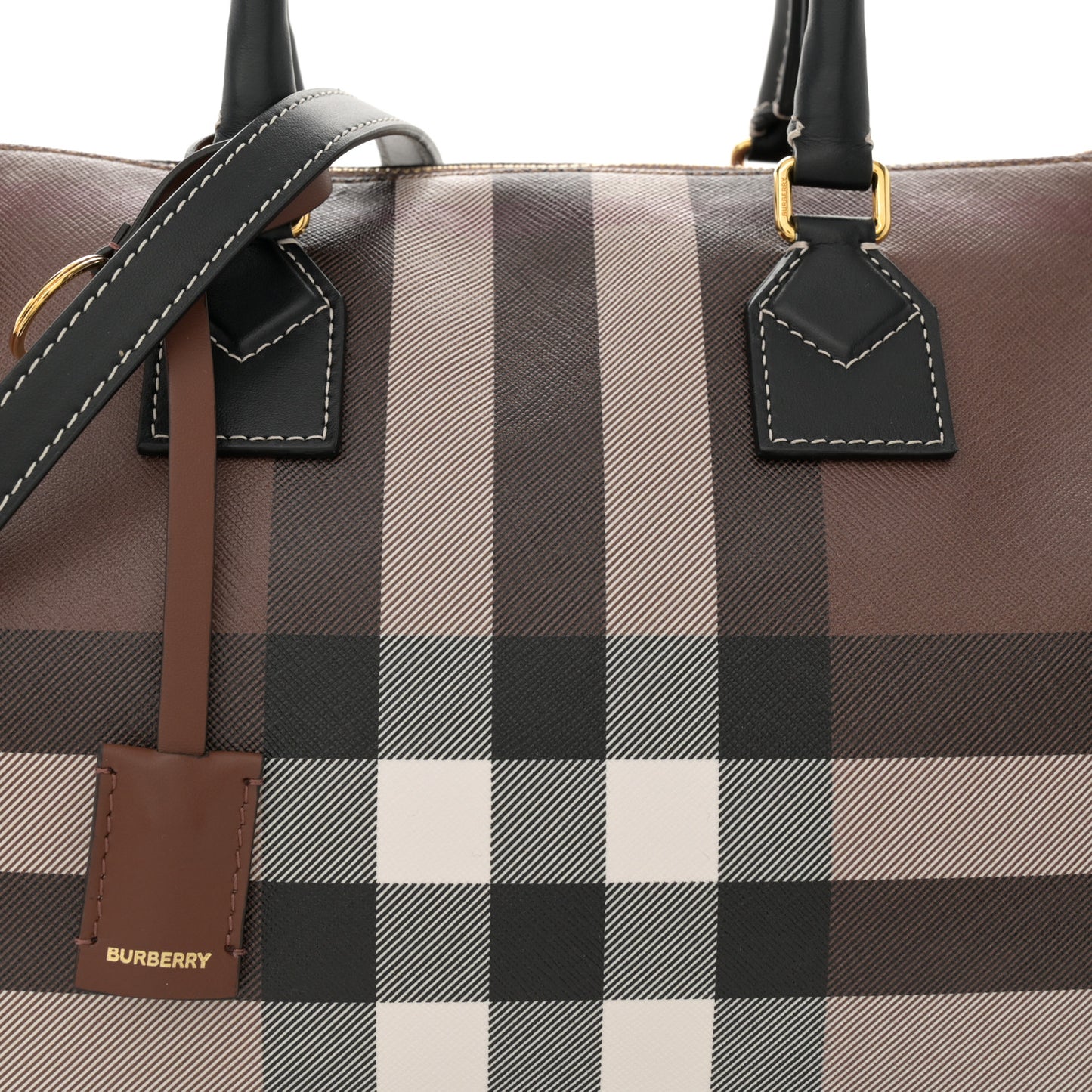 E-canvas Check Bowling Bag Dark Birch Brown